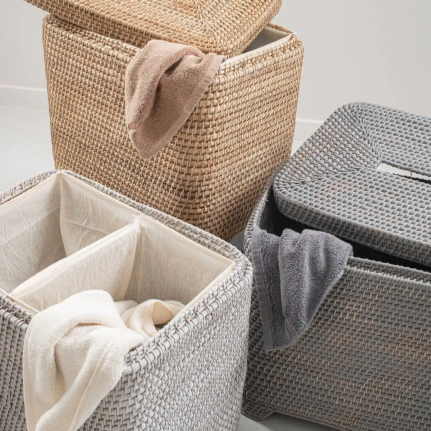 Bamboo Cane Laundry Hamper Cylindrical - Image 3