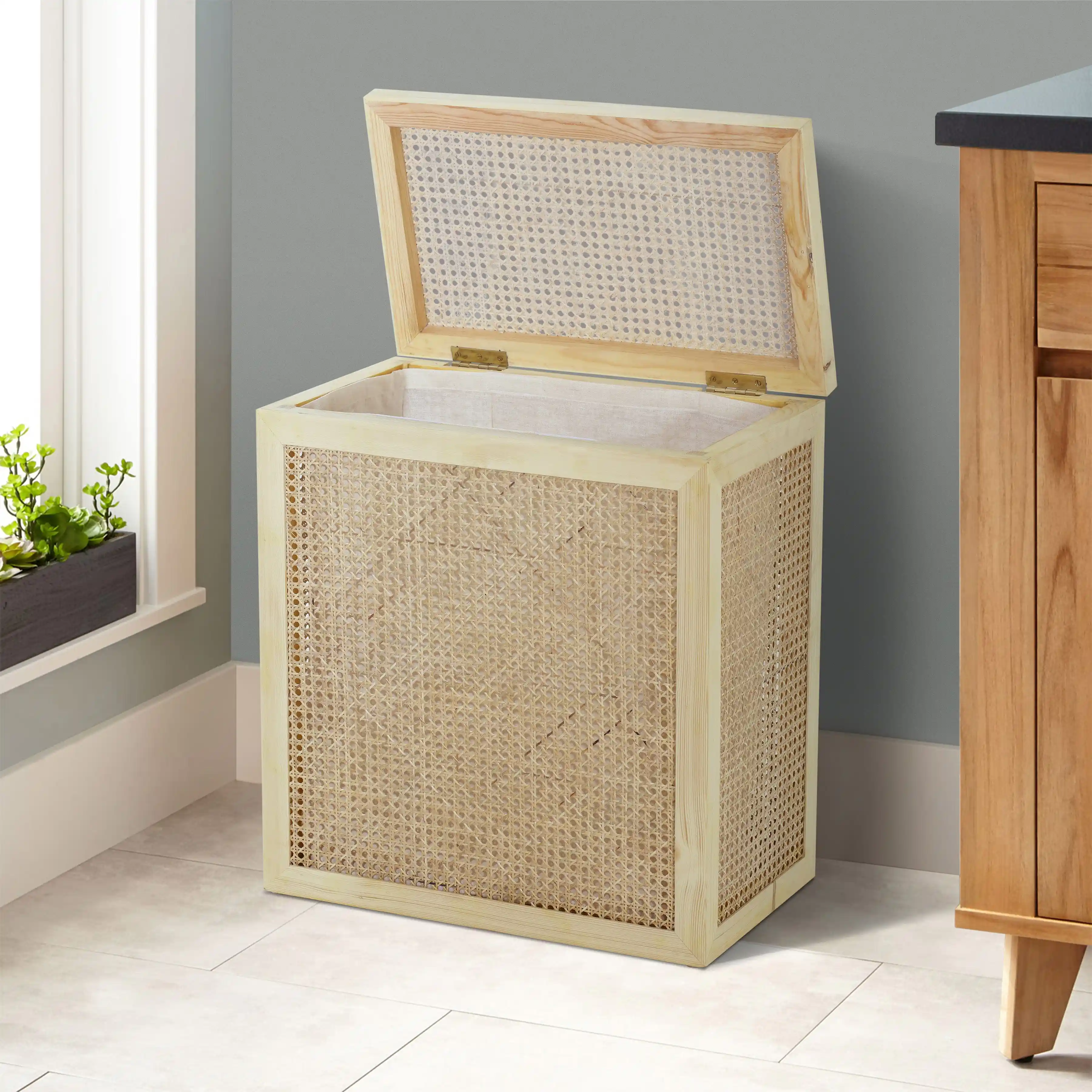 Bamboo Wicker Laundry Baskets - Image 3