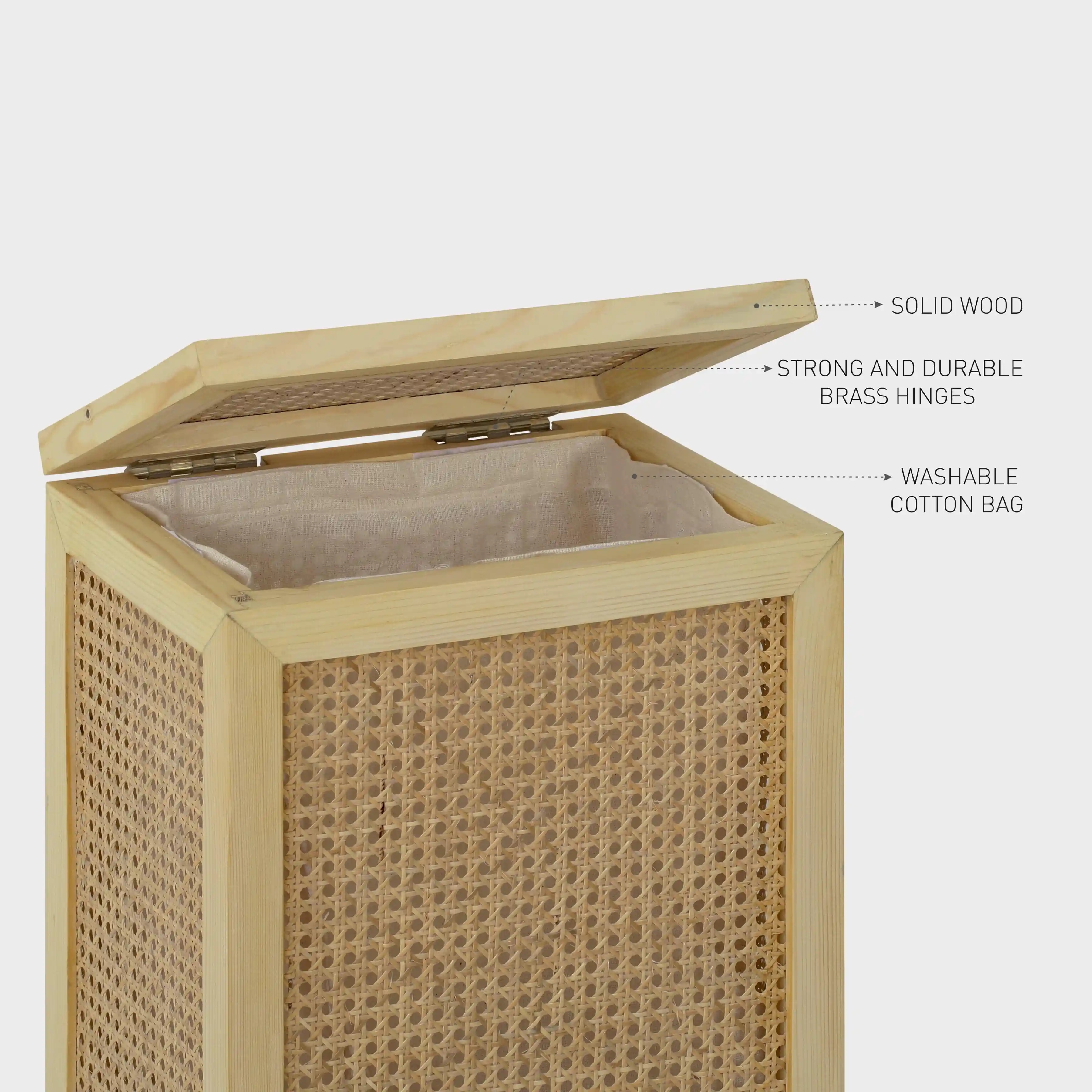 Bamboo Wicker Laundry Baskets - Medium - Image 7