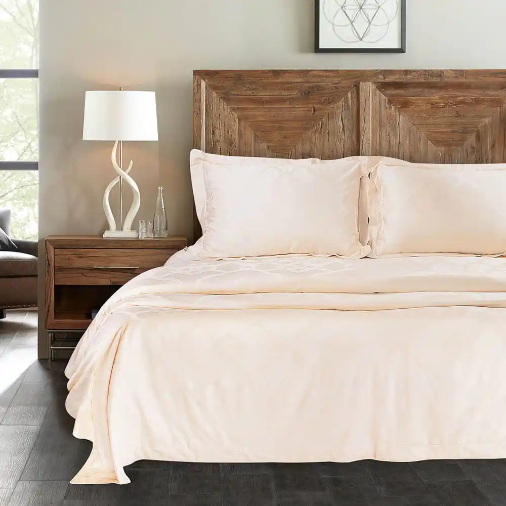 500 Tc Bamboo Bedding - Light Peach - Image 4