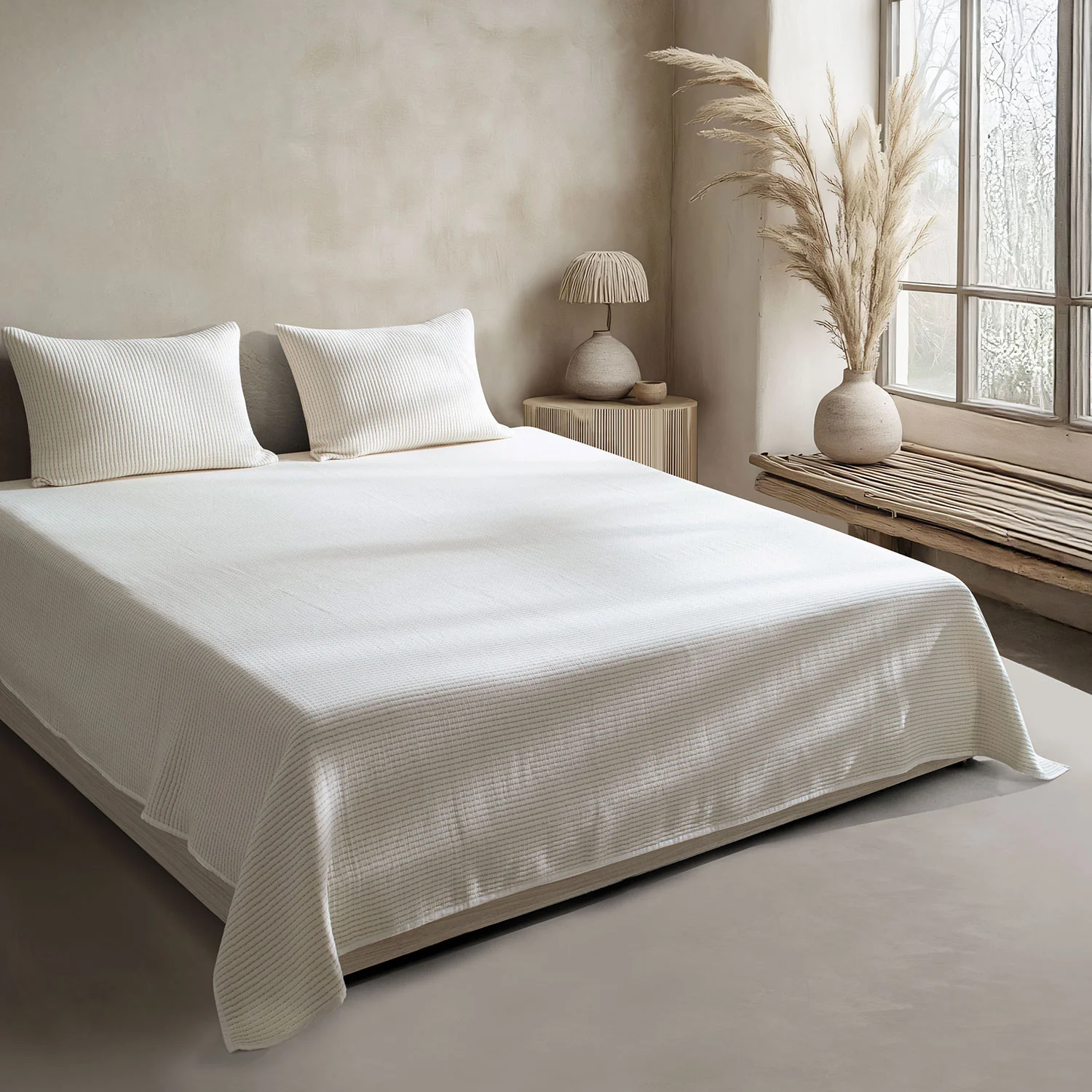 Linen Cotton Quilted Bed Spread Set – Lightweight All-Season Comfort - Image 11