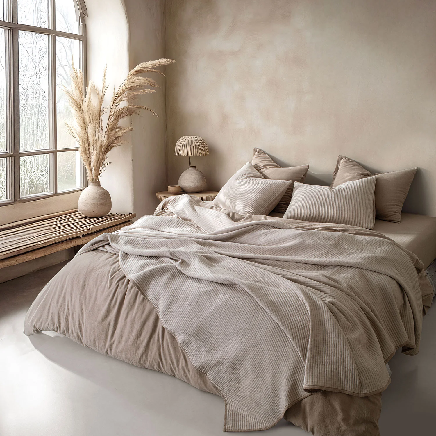 Linen Cotton Quilted Bed Spread Set – Lightweight All-Season Comfort - Image 19