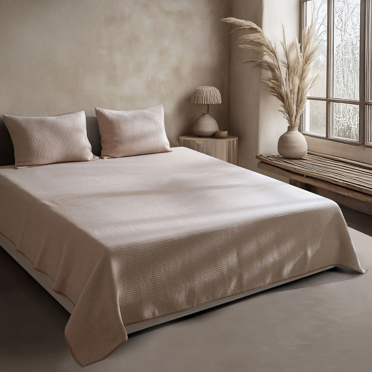 Linen Cotton Quilted Bed Spread Set – Lightweight All-Season Comfort - Image 7